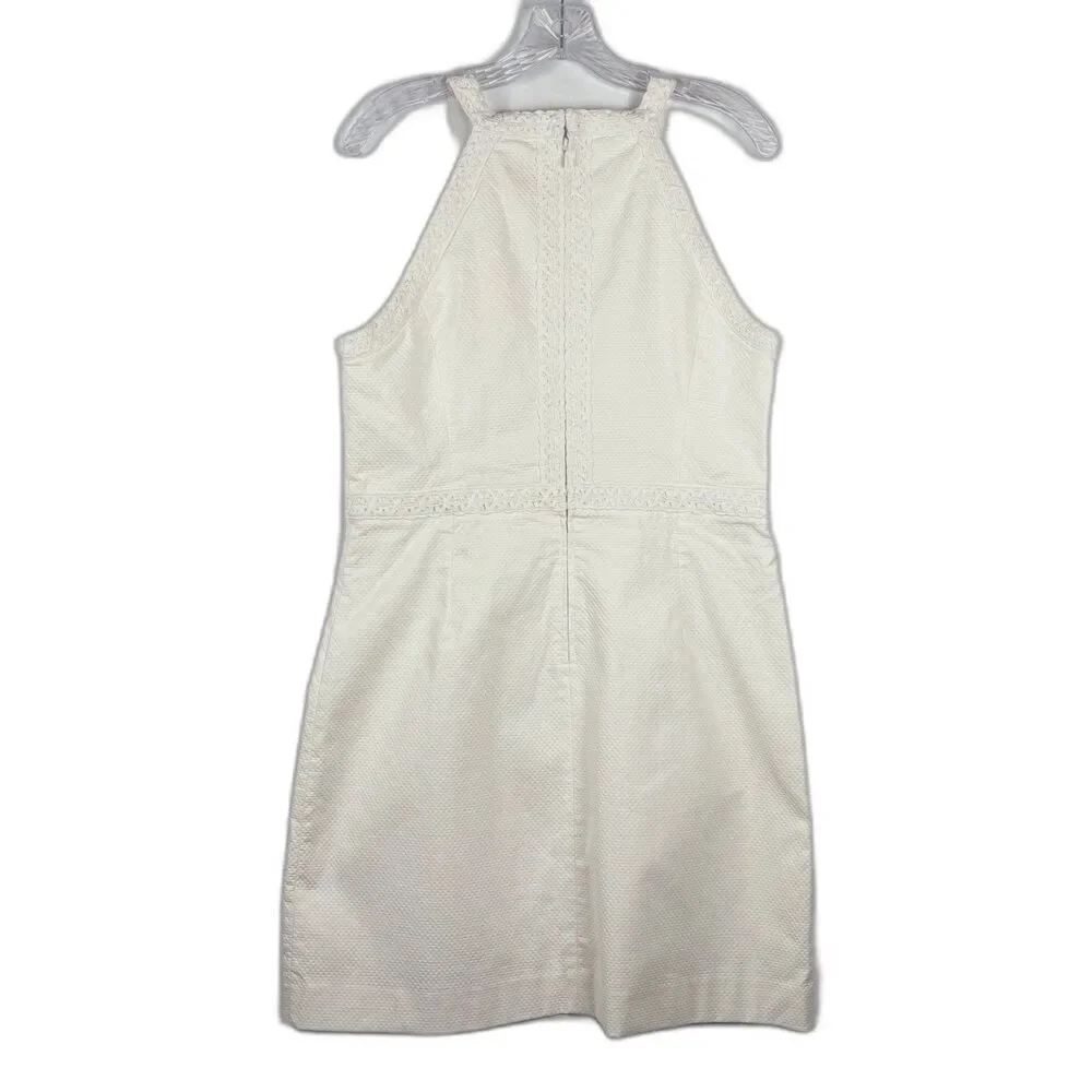 Lilly Pulitzer Charlize Shift Dress Resort White Eyelet Halter Bridal NWT Sz 12 - Picture 3 of 10
